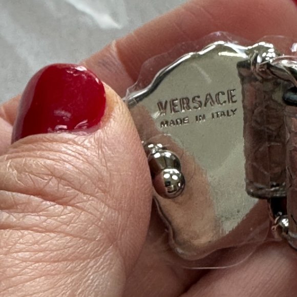 Versace Medusa Leather Belt in Silver NEW - Picture 4 of 10